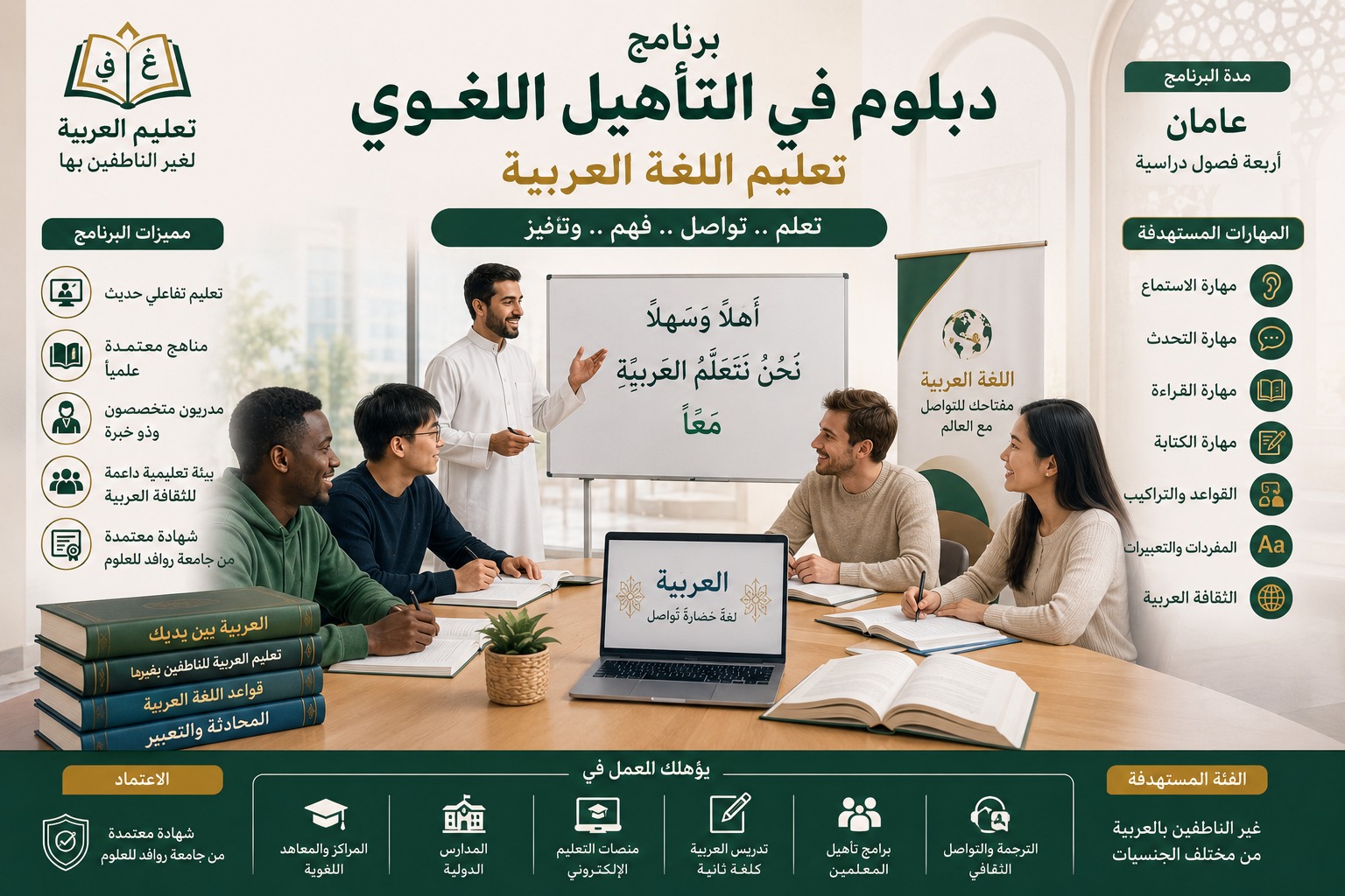 برنامج دبلوم في التأهيل اللغوي - تعليم اللغة العربية