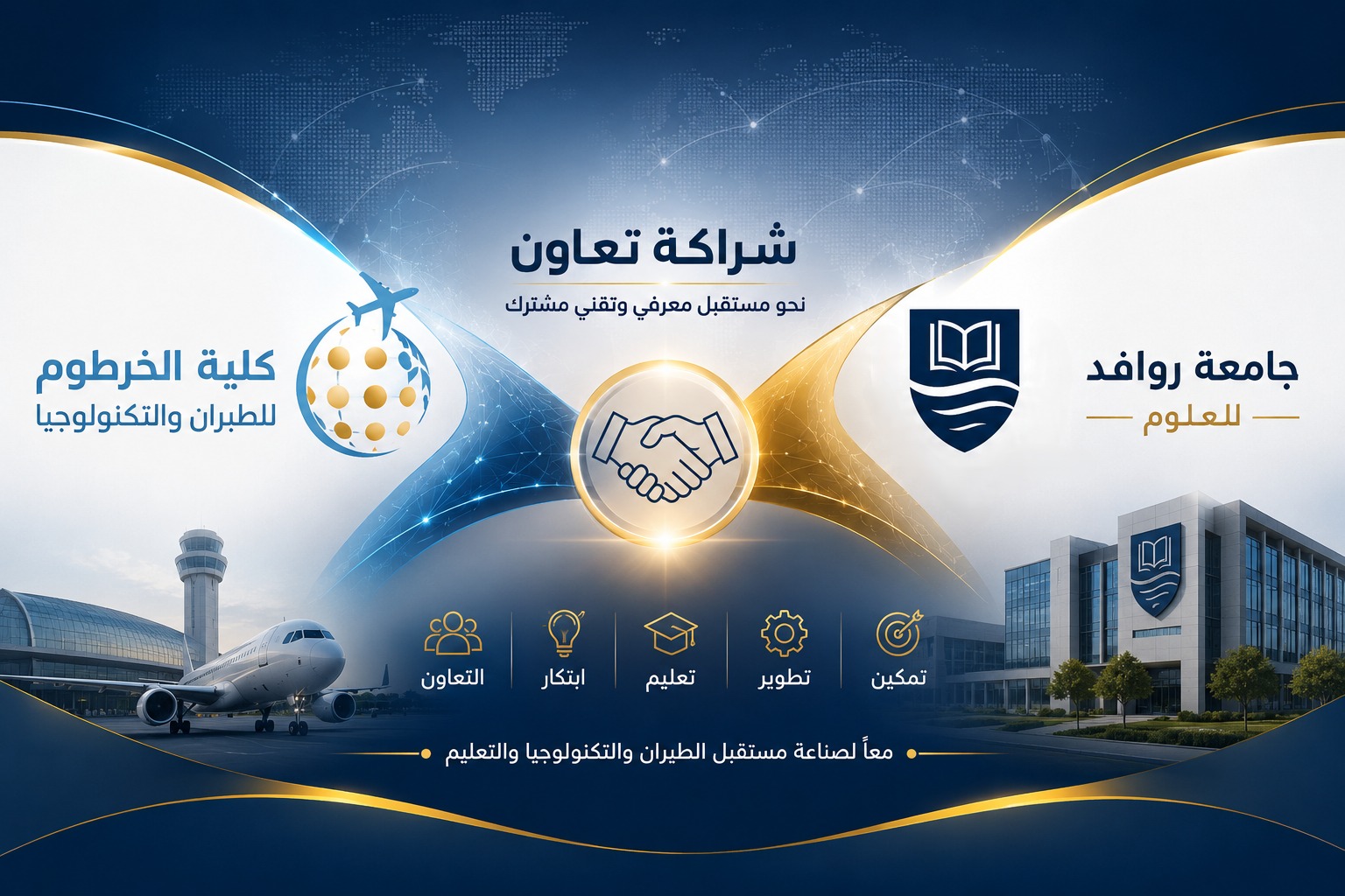 جامعة روافد للعلوم تعلن بدء تعاون أكاديمي مع كلية الخرطوم للطيران والتكنولوجيا